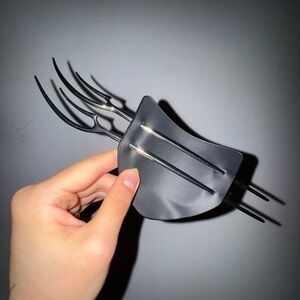 darker wavs leather and silver warp hair pin